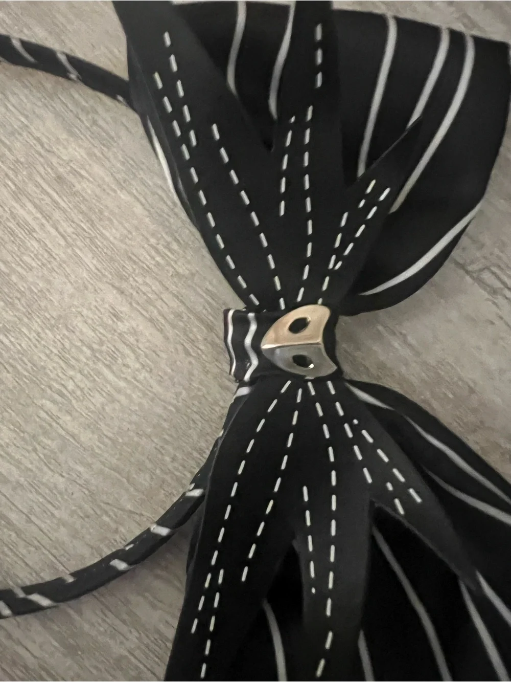Disney Black and White Striped Bow nightmare before Christmas Headband